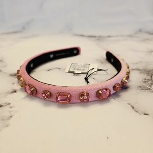 Lele Sadoughi Birthstone OCT - Rectangle Crystal Velvet Gigi Headband Tourmaline